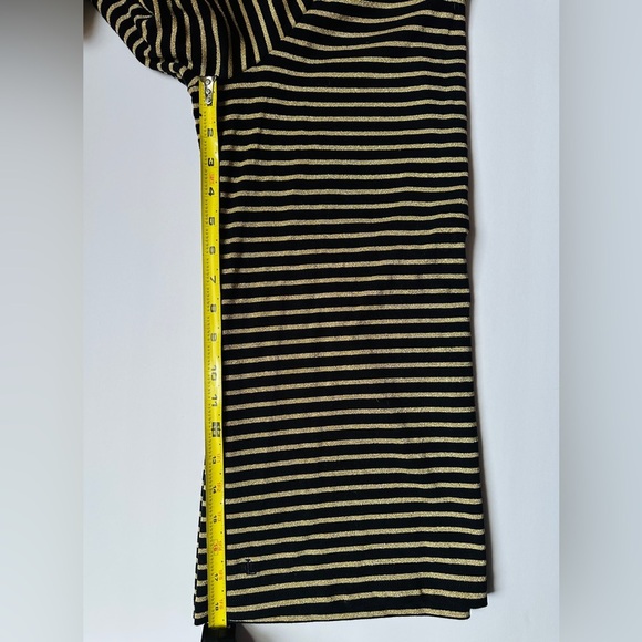 Ralph Lauren Women's Top Sz XL Striped Metallic Black Gold long sleeve Boat Neck - Picture 7 of 8